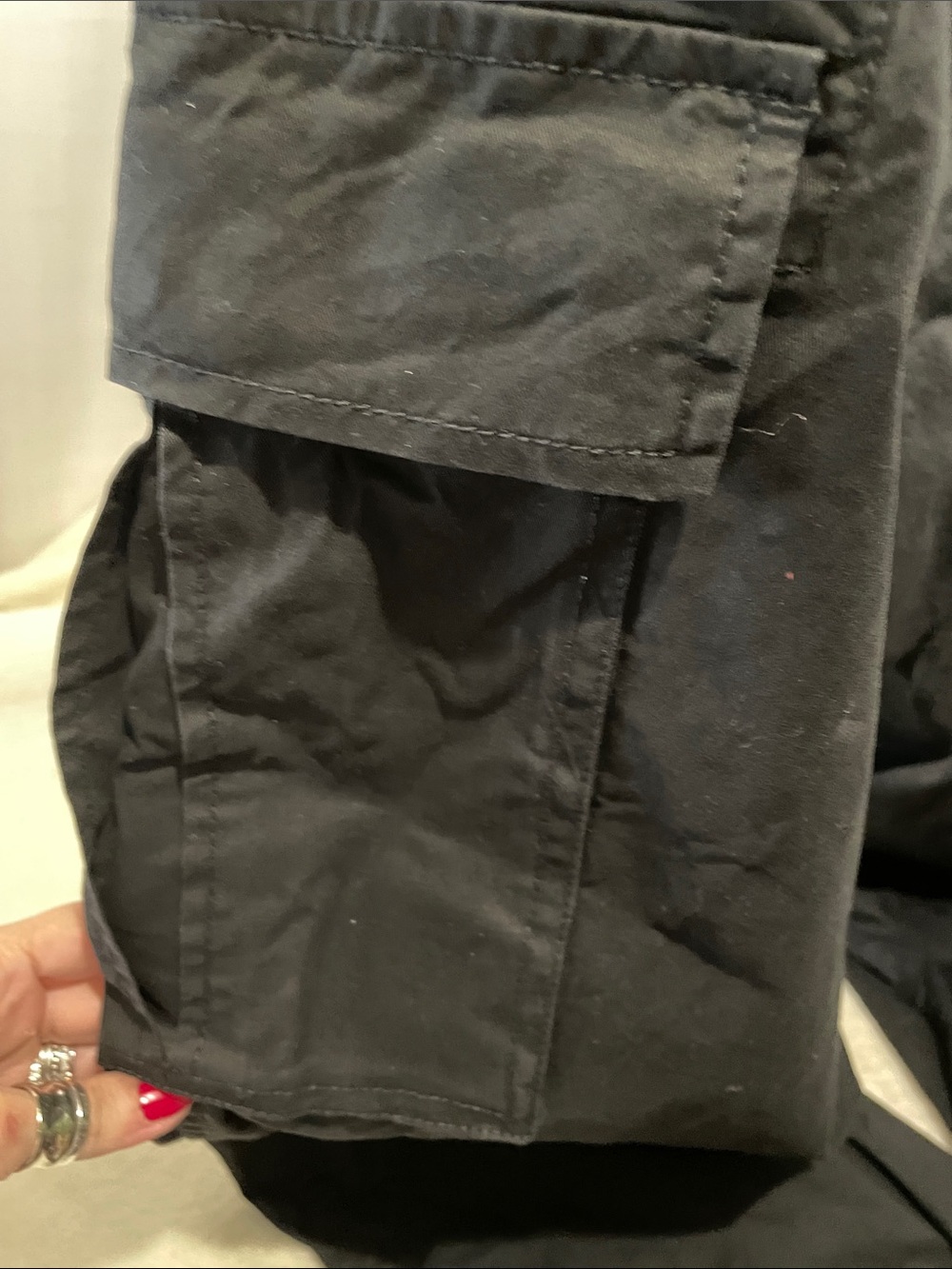 NEW π No Boundaries Black Men's Cargo Pants with Drawstring Waist - Picture 5 of 16